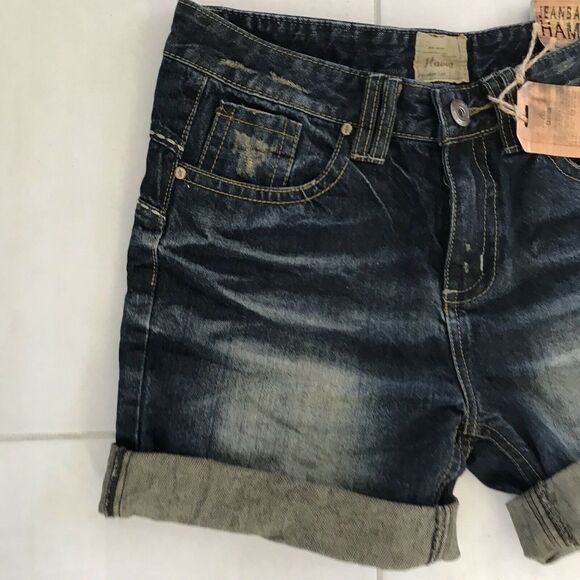 Hamo Jeans Denim Jean Cuffed Distressed Shorts - Picture 2 of 8